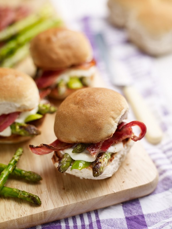 Asparagus, Mozzarella & Bacon Sliders