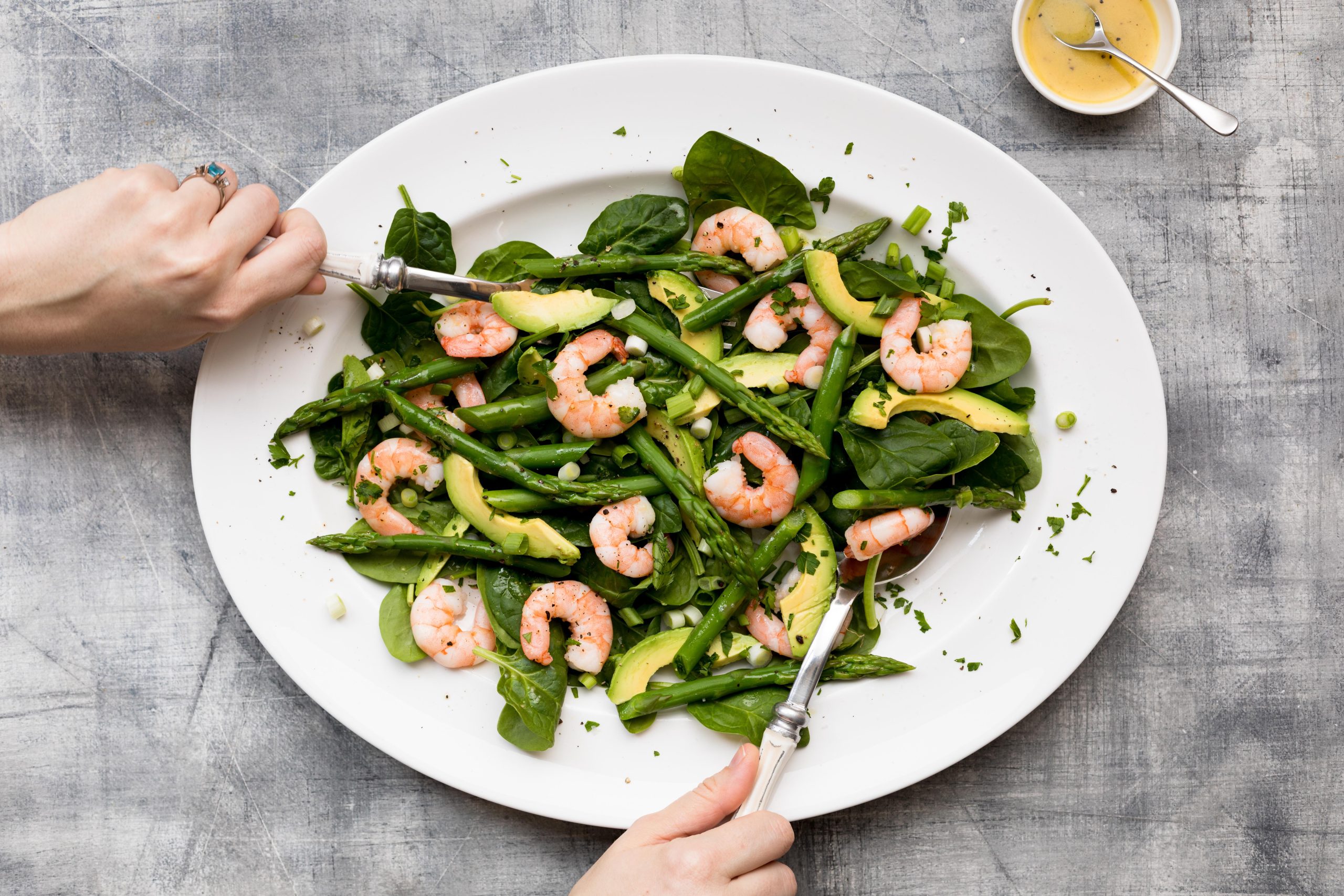 British Asparagus, Prawn & Avocado Salad